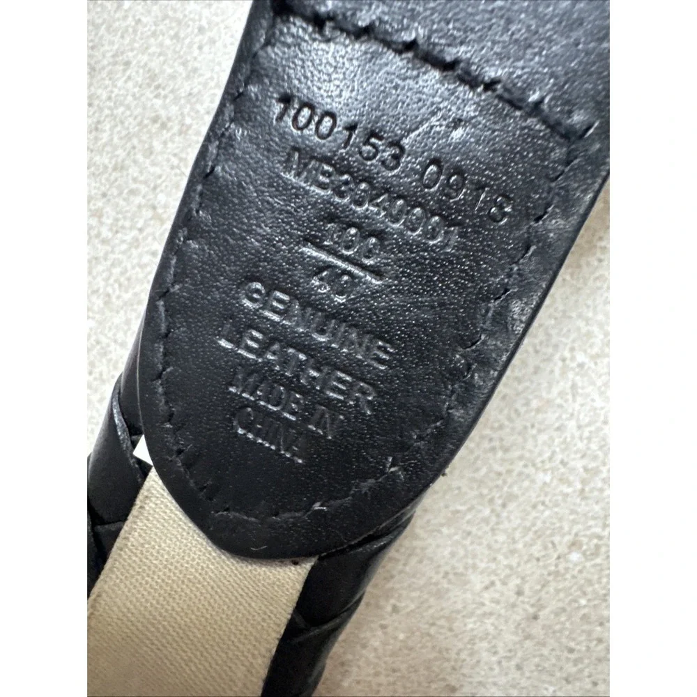 Fossil Vintage Black Leather Braided Woven Belt Size 40